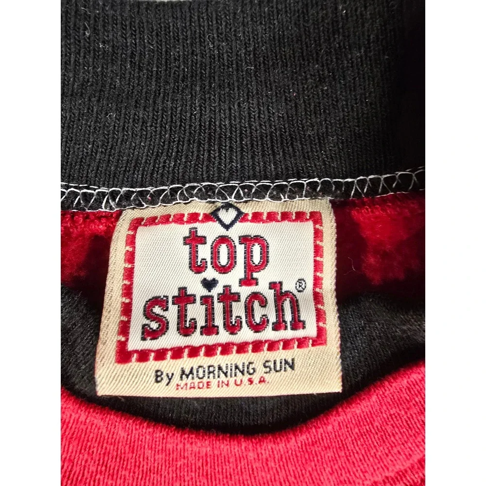 Vintage‎ Top Stitch Morning Sun Cardinal Embroidered Crewneck Sweater Red Large